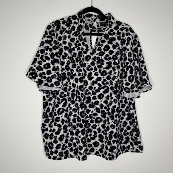 Lane Bryant Tops - Lane Bryant Black and White Animal Print Blouse 18